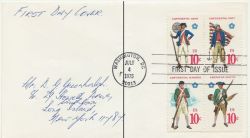 1975-07-04 USA Military Uniforms Stamps FDC (87574)
