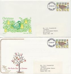 1977-11-23 Christmas Stamps x3 Different FDC (87623)