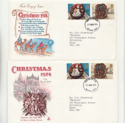 1974-11-27 Christmas Stamps x2 Different FDC (87640)