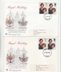 1981-07-22 Royal Wedding FDC + 29th Souv (87642)