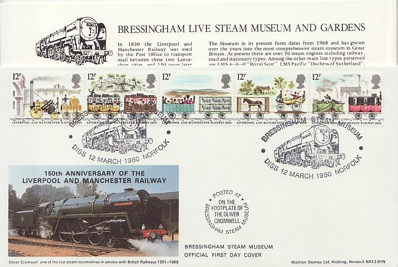 1980 Bressingham Steam Museum Official FDC