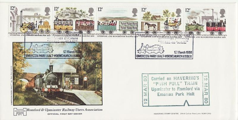 1980 Railway Stamps Havering Official FDC