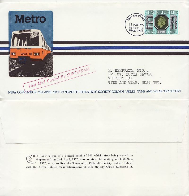 1977 Railway Theme Metro FDC