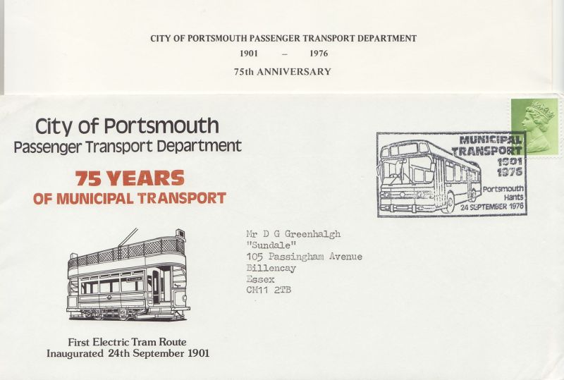 1976 City of Portsmouth Passenger Transport Department Envelope