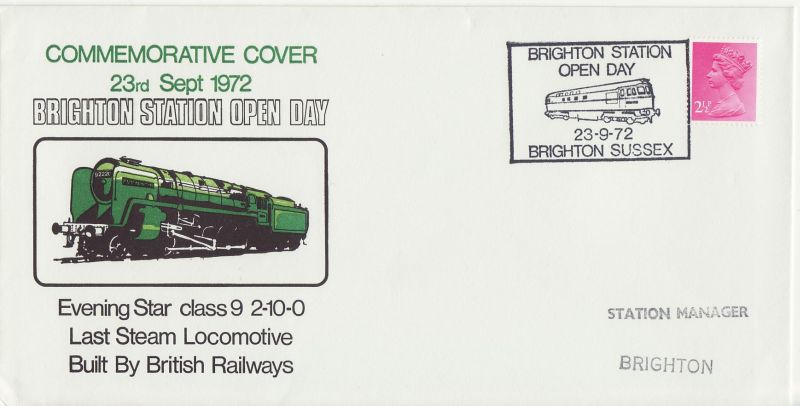 1972 Brighton Station Open Day Railway Envelope