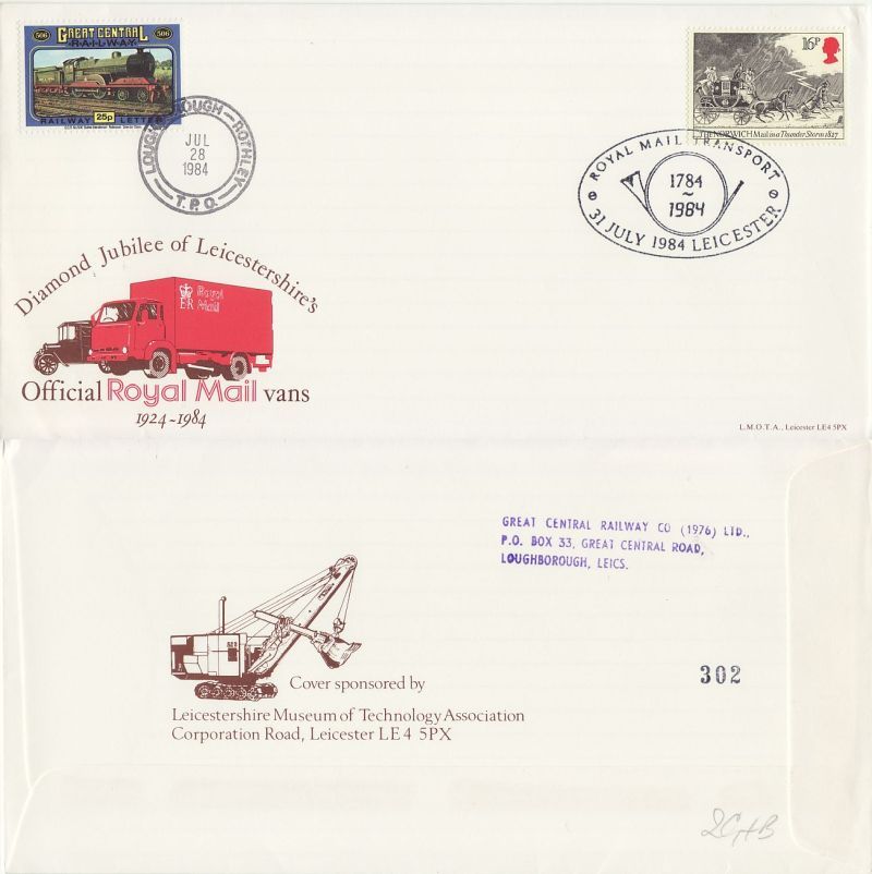1984 Leicestershire's Official Royal Mail Vans Envelope