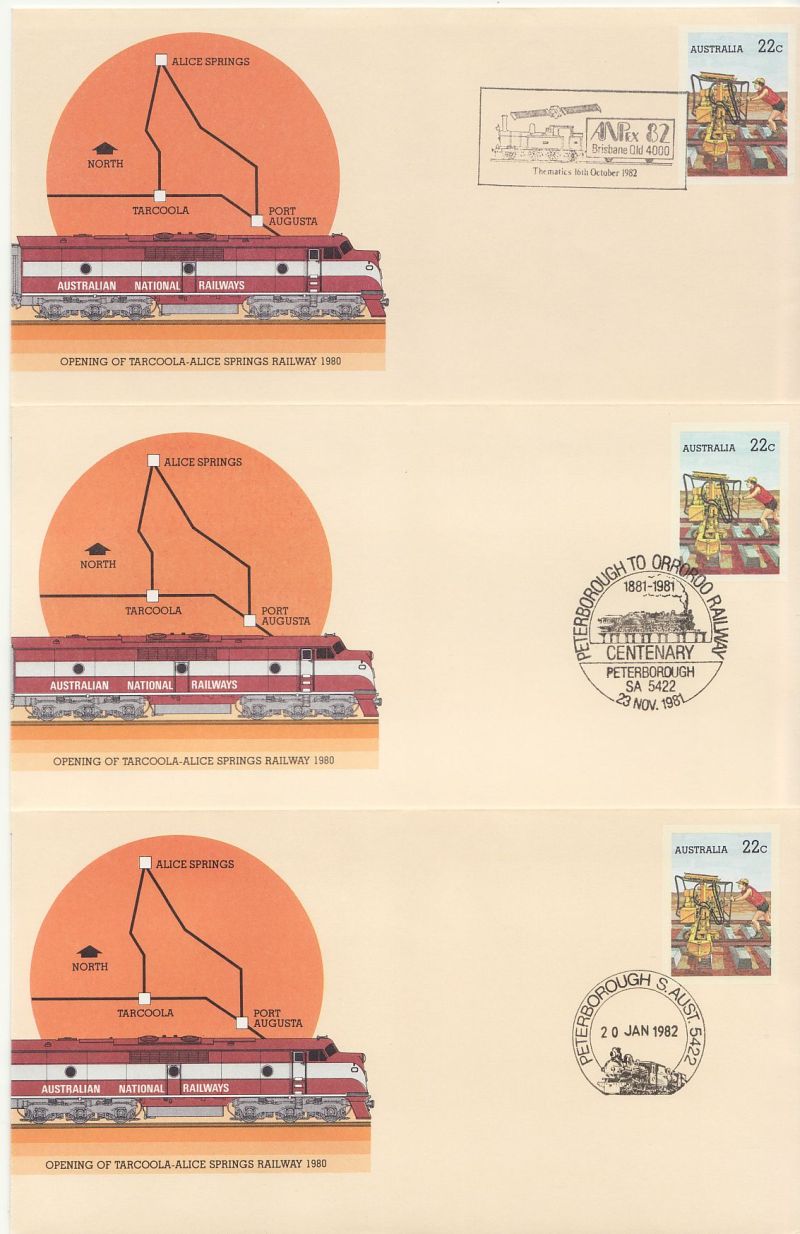 1980 Australia Pre-Paid Railway Envelopes