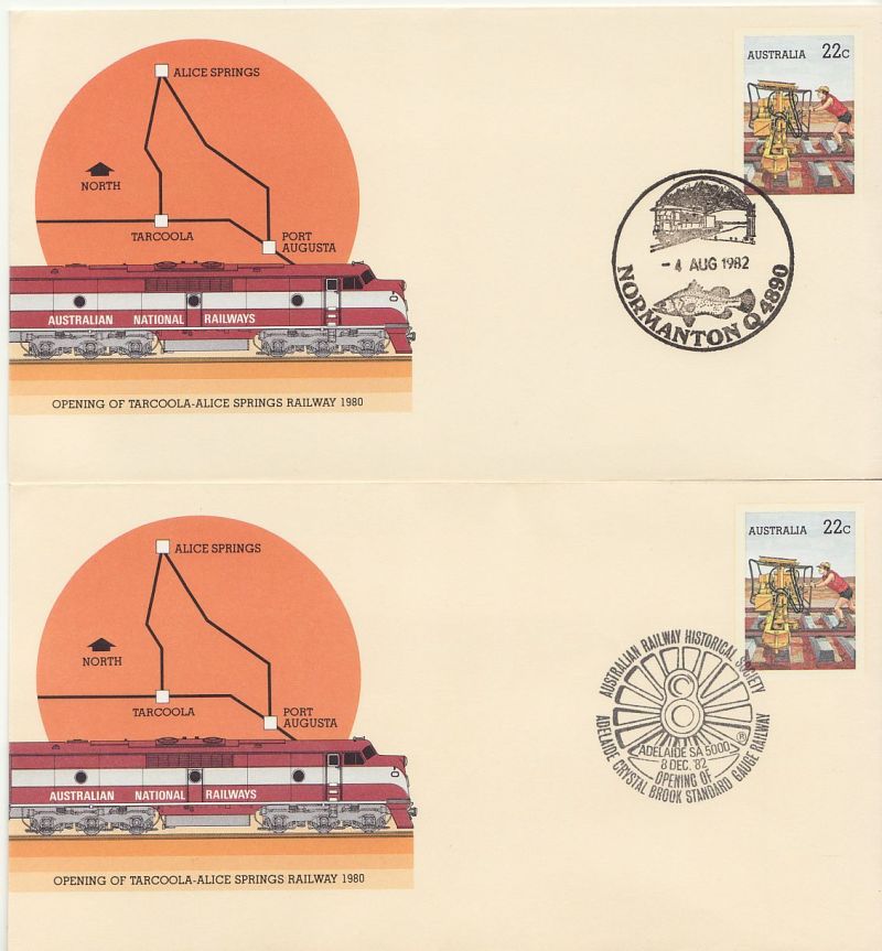1980 Australia Pre-Paid Railway Envelopes
