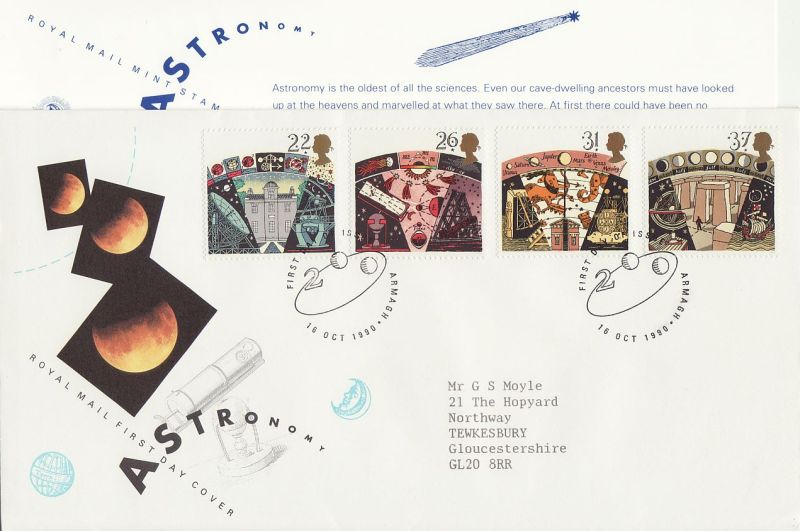 1990 Astronomy Stamps First Day Cover