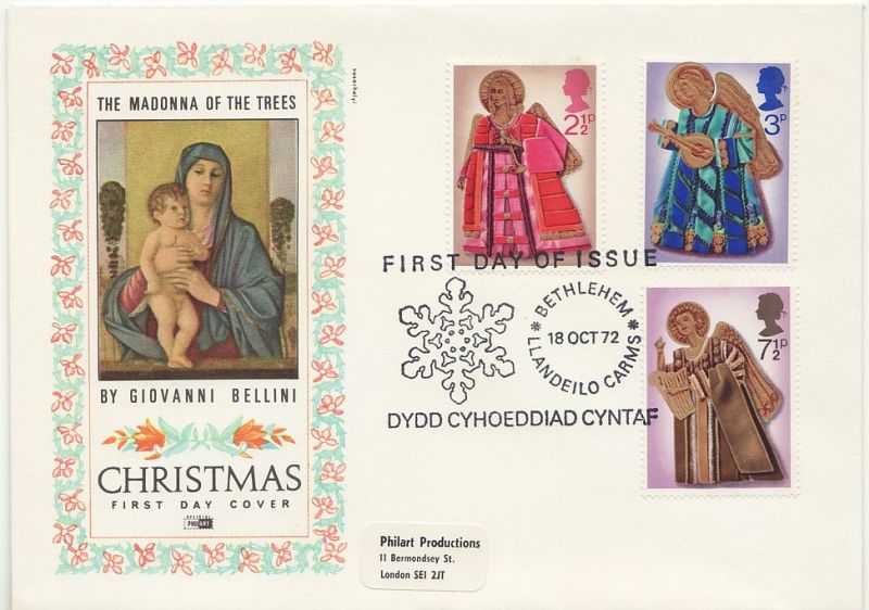 1972 Christmas Stamps First Day Cover
