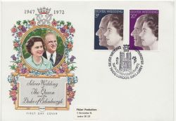 1972-11-20 Silver Wedding Stamps London SW1 FDC (87755)