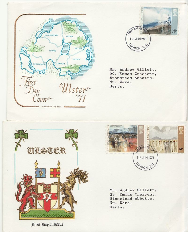 1971 Ulster Paintings Stamps First Day Cover