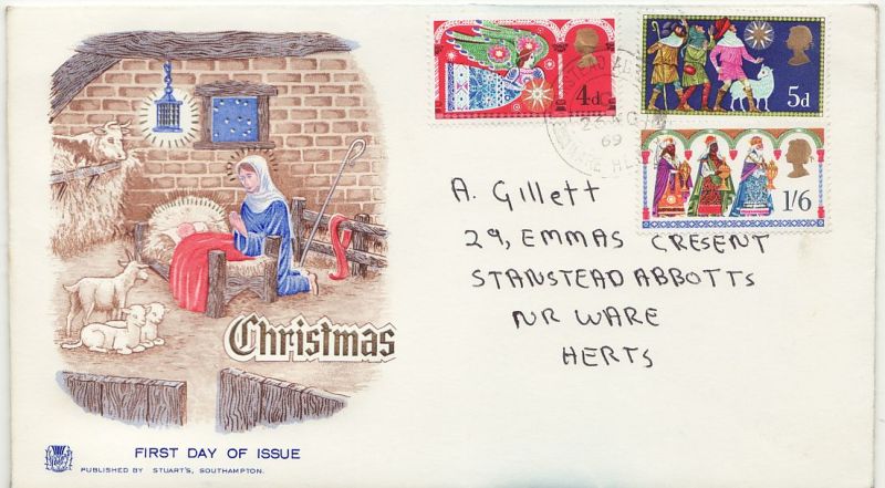 1969 Christmas Stamps First Day Cover