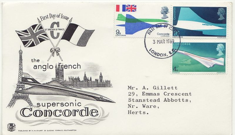 1969 Concorde Stamps First Day Cover