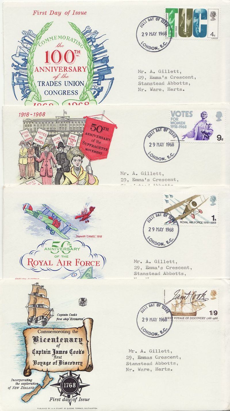 1968 Anniversaries Stamps First Day Cover
