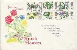 1967-04-24 British Flowers PHOS Stamps London FDC (87784)