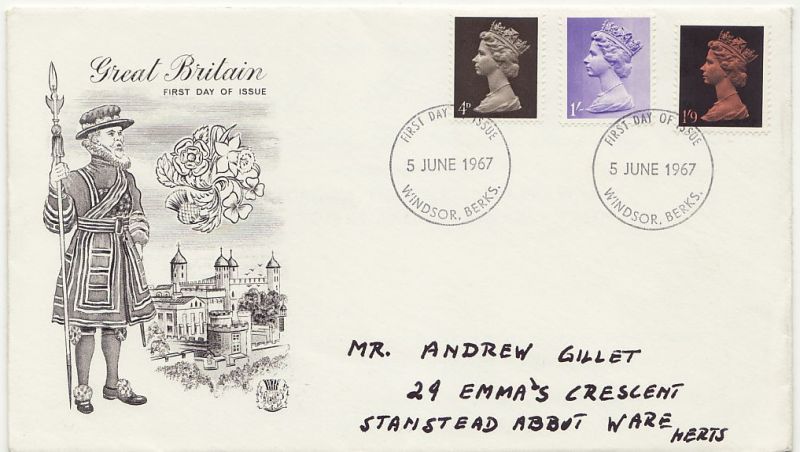 1967 Definitive Stamps First Day Cover