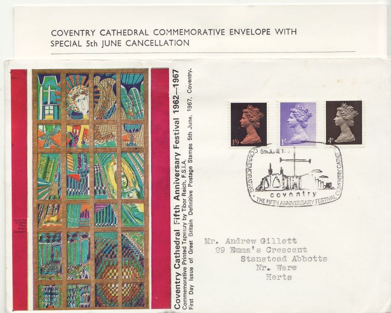 1967 Definitive Stamps First Day Cover