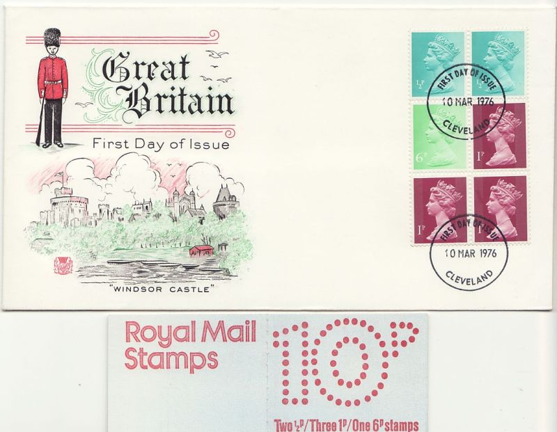 1976 Definitive Booklet Stamps First Day Cover