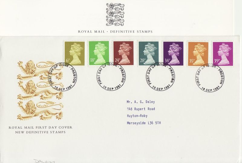 1991 Definitive Stamps First Day Cover