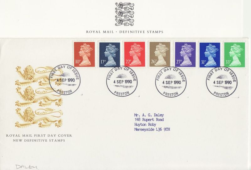 1990 Definitive Stamps First Day Cover