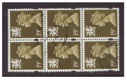 Wales 19p Olive-Green Elliptical Stamps Used (87828)