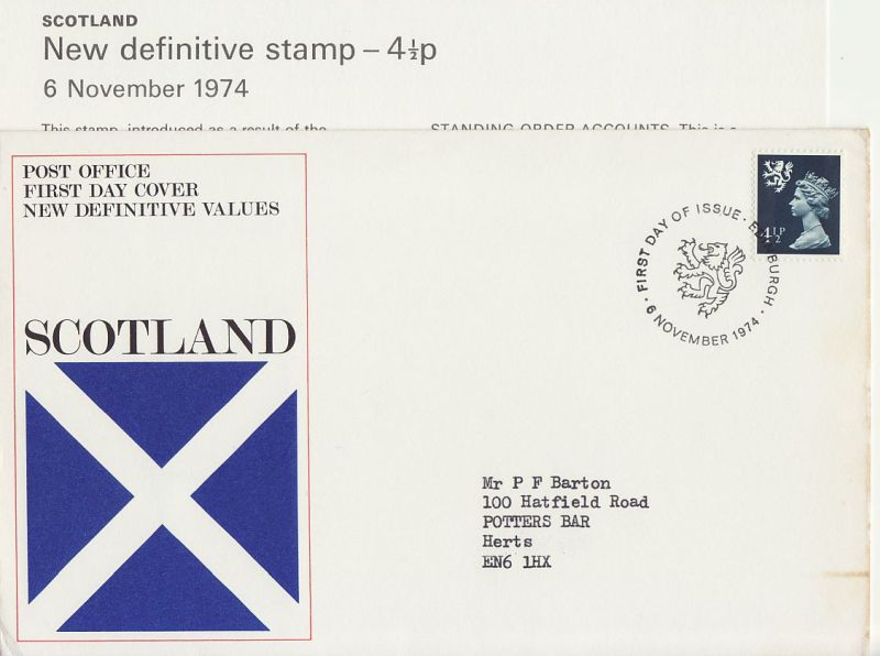 1974 Definitive Stamp First Day Cover