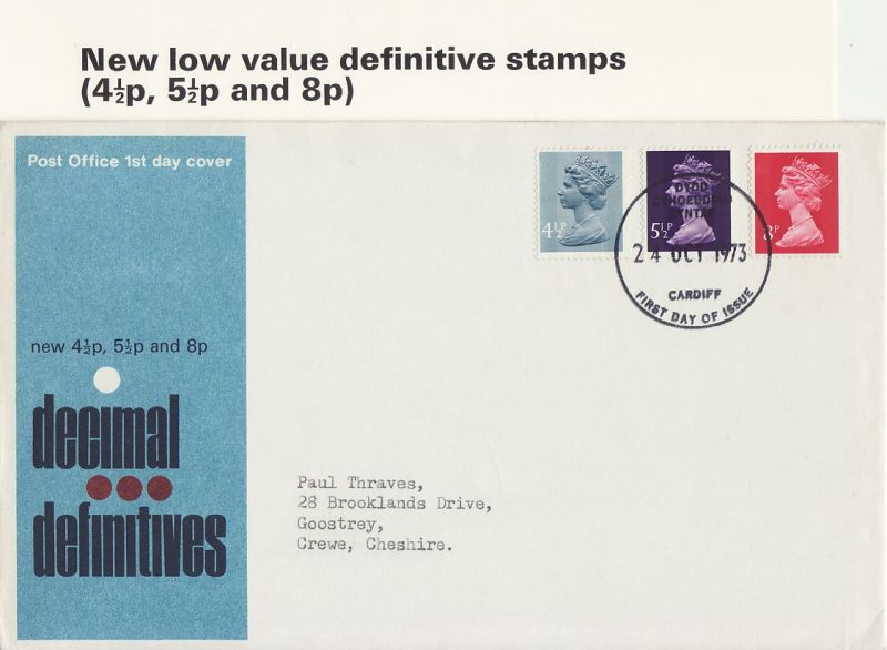 1973 Definitive Stamp First Day Cover