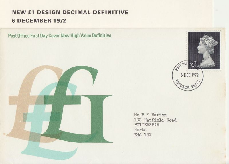 1972 Definitive Stamp First Day Cover