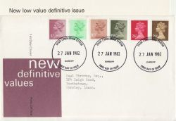 1982-01-27 Definitive Stamps Cardiff FDC (87850)