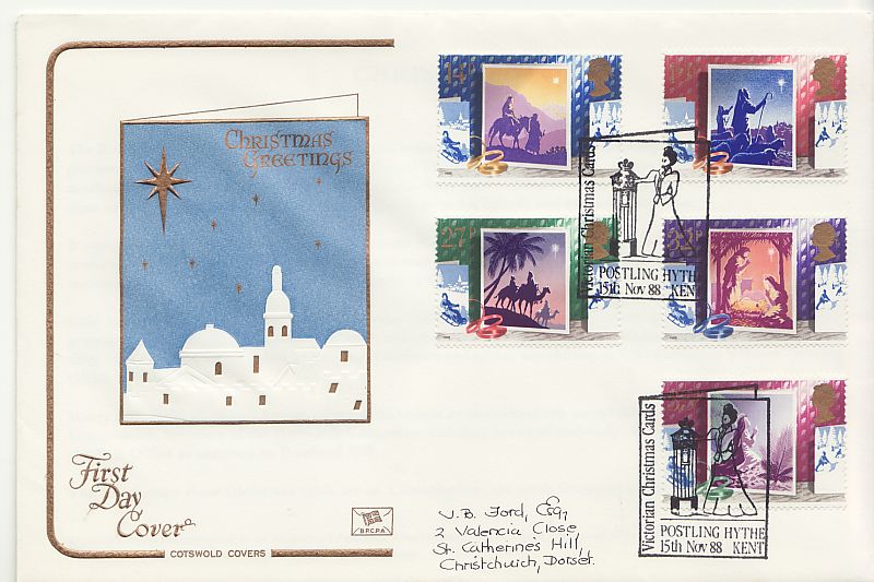 1988 Christmas Stamps First Day Cover