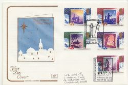 1988-11-15 Christmas Stamps Postling Hythe FDC (87857)