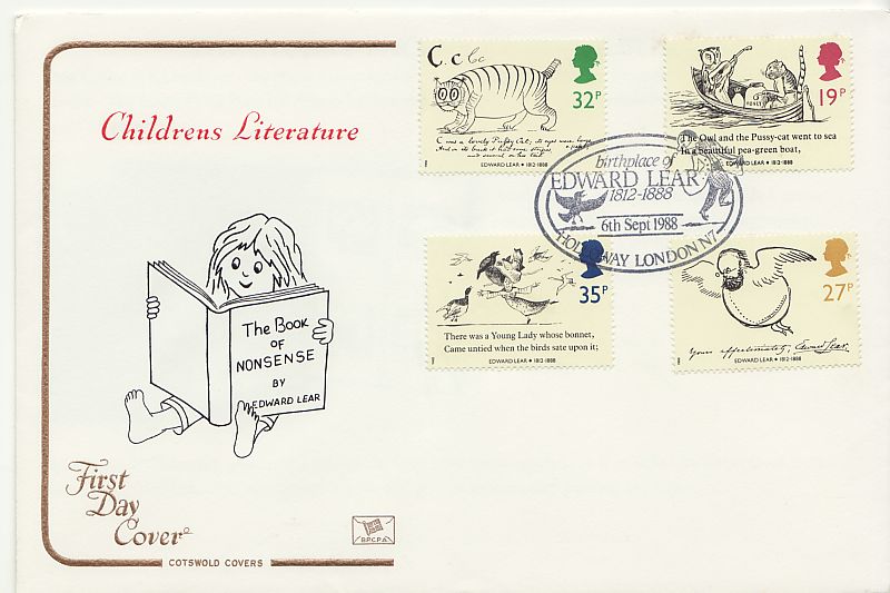 1988 Edward Lear Stamps First Day Cover