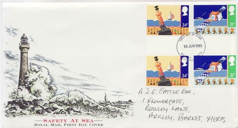 1985 Safety at Sea Stamps First Day Cover