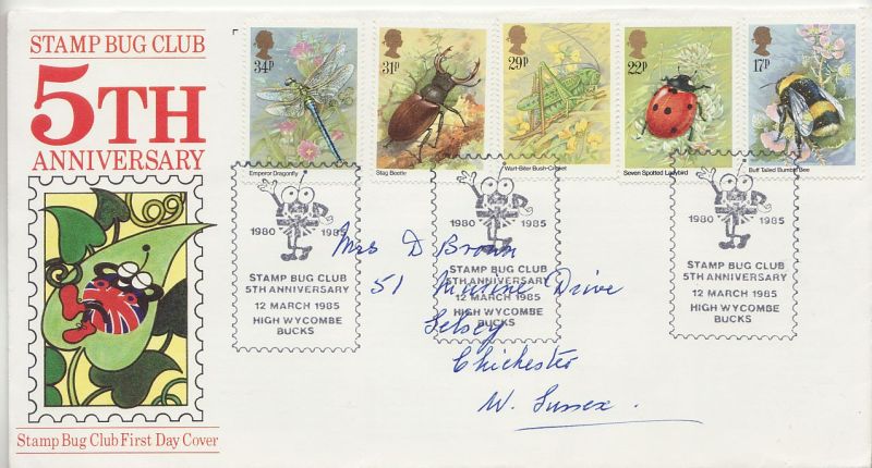 1985 Stamp Club Bug First Day Cover