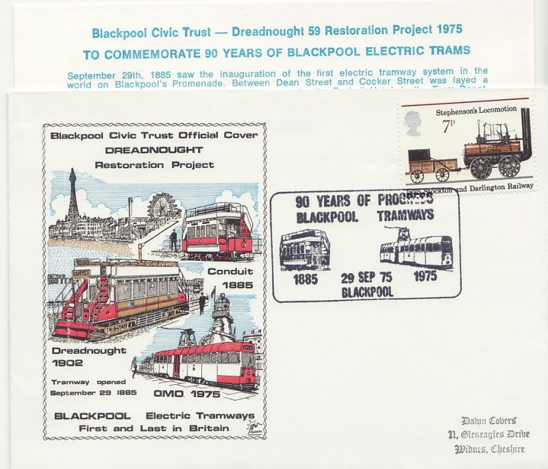 1975 Blackpool Tramways Envelope