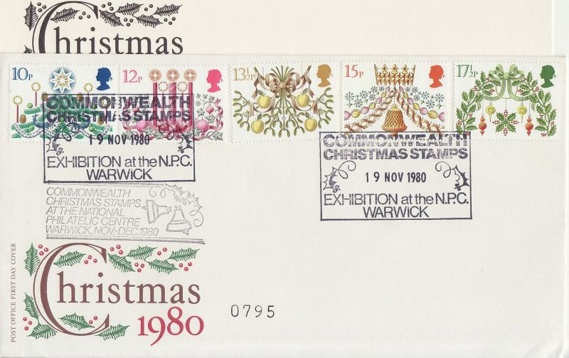 1980 Christmas First Day Cover Envelope