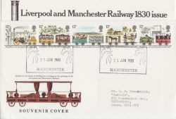 1980-06-23 Railway Stamps Kellogs Manchester ENV (87966)