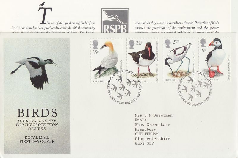 1989 Bird Stamps First Day Cover