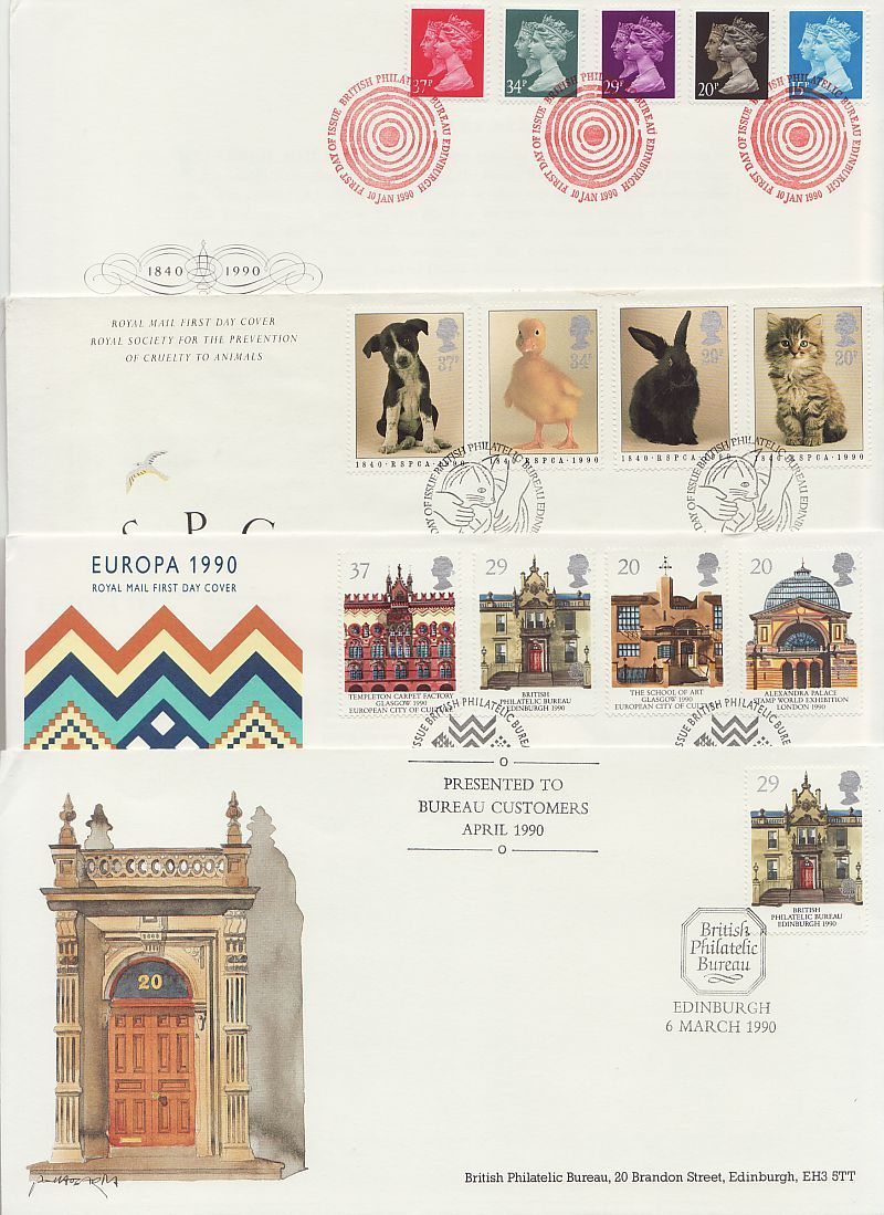 1990 Stamps First Day Covers