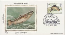 1983-01-26 River Fish Trout Stamp Redditch FDC (88061)