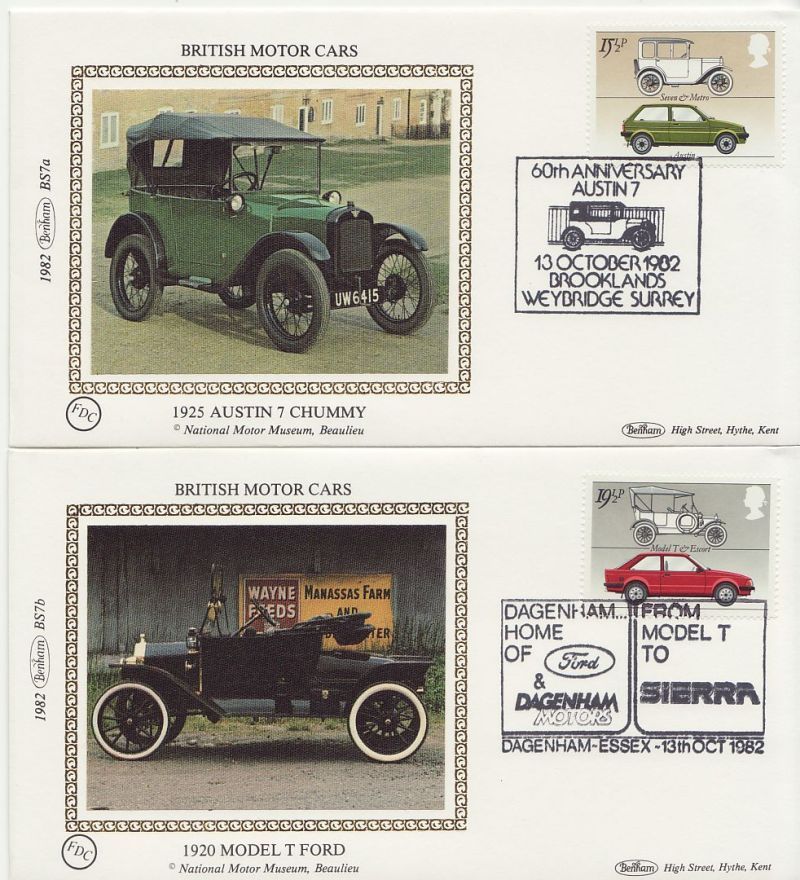 1982 British Motor Cars First Day Covers
