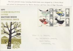 1966-08-08 British Birds Stamps Phos Liverpool FDC (88113)