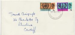 1965-10-25 United Nations Stamps Cardiff FDC (88278)
