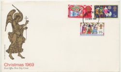 1969-11-26 Christmas Stamps Cardiff FDC (88430)