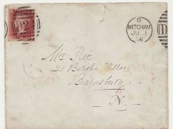 Queen Victoria 1d Red Used on Cover (88446)