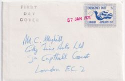 1971-01-07 Strike Mail London 2/- Stamp FDC (88687)