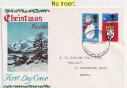 1966-12-01 Christmas Stamps Cardiff FDC (88864)