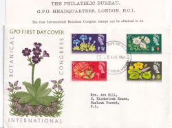 1964-08-05 Botanical Congress Bureau EC1 FDC (89125)