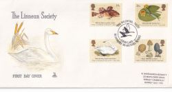1988-01-19 Linnean Society Stamps Swan Lake FDC (89166)